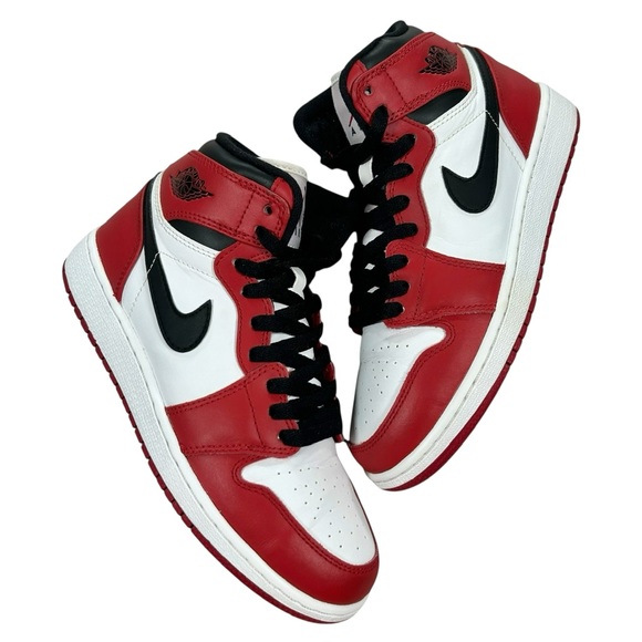 air jordan 1 retro high og gs red black white
